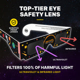 Solar Eclipse Glasses, (100 Pack)  - CE and ISO Certified For Direct Sun Viewing  - Safe Solar Viewer and Filter - Astronaut Design