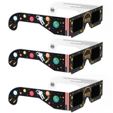 Solar Eclipse Glasses, (3 Pack)  - CE and ISO Certified For Direct Sun Viewing  - Safe Solar Viewer and Filter - Astronaut Design
